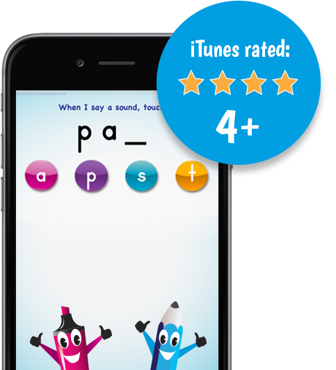 PocketPhonics rated 4+ on iTunes